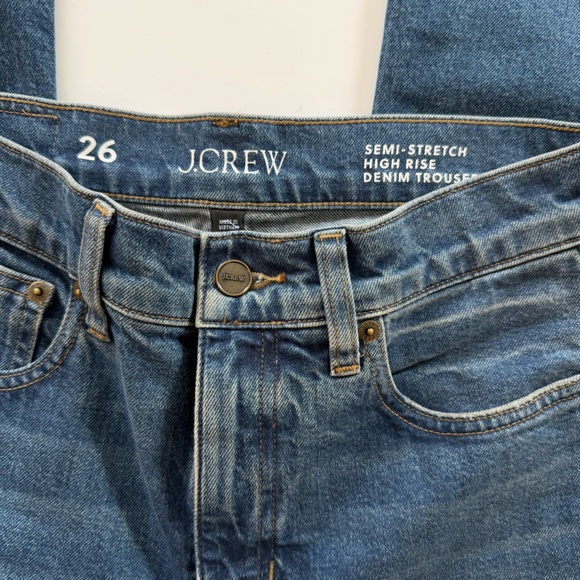 J.Crew Jeans Womens 26 Denim Trouser High Rise Wide Leg Stretch - Picture 5 of 10